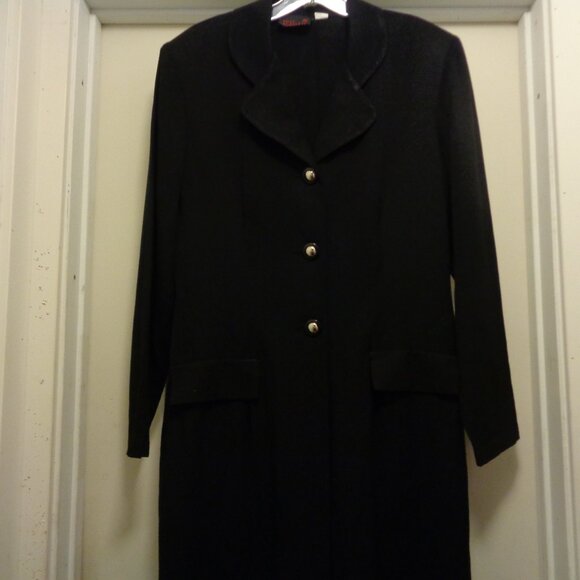 TRENDING CLASSIC QUIET LUXURY COQUETTE BLACK LONG COAT BY MISS SCARLETT … - Picture 6 of 7